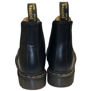 Dr. Martens | 2976 Chelsea Smooth Black Leather Yellow Stitch Boots - Women’s 6